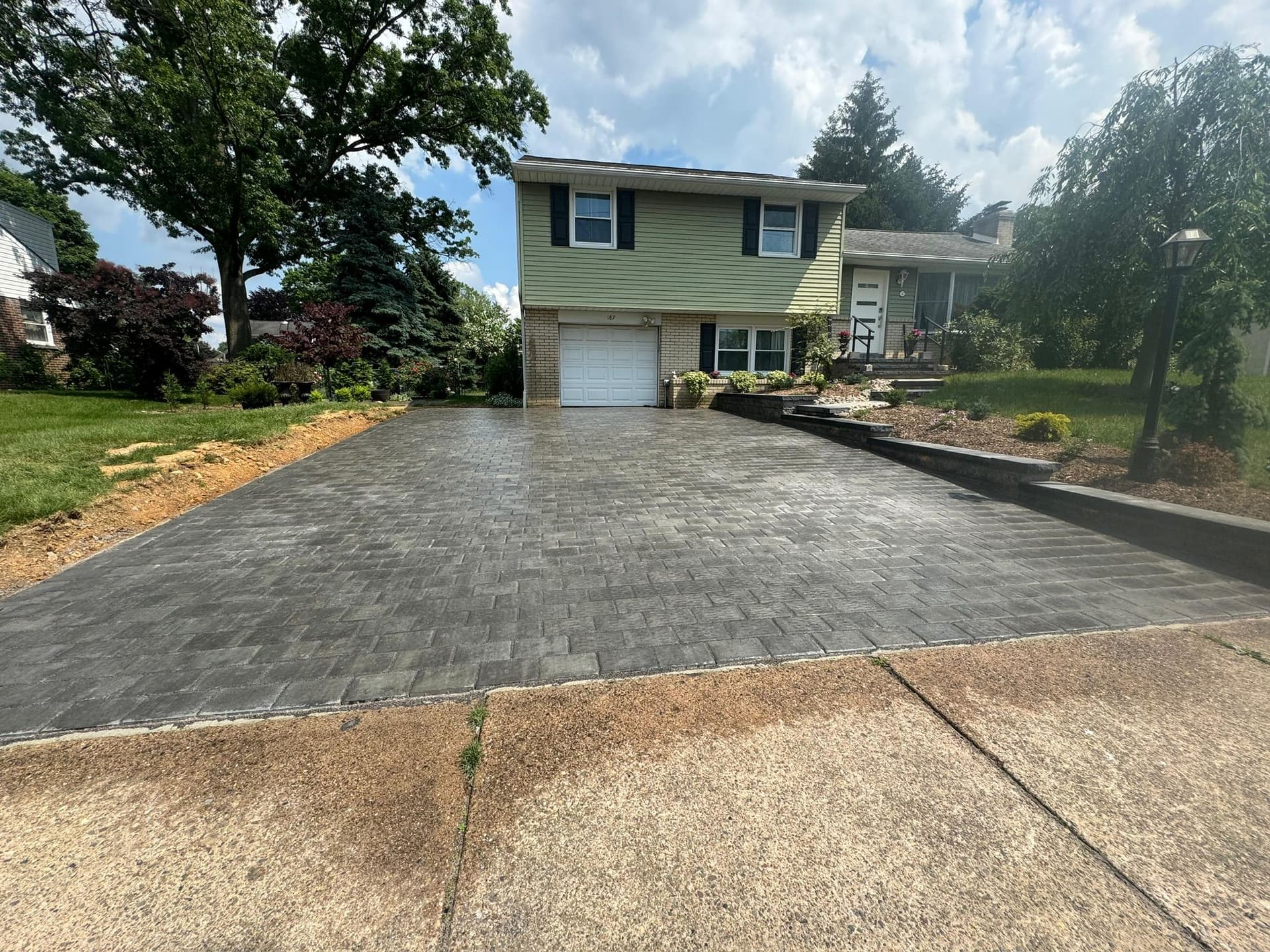 Stunning Driveway and Walkway Transformation with Integrated Lights
