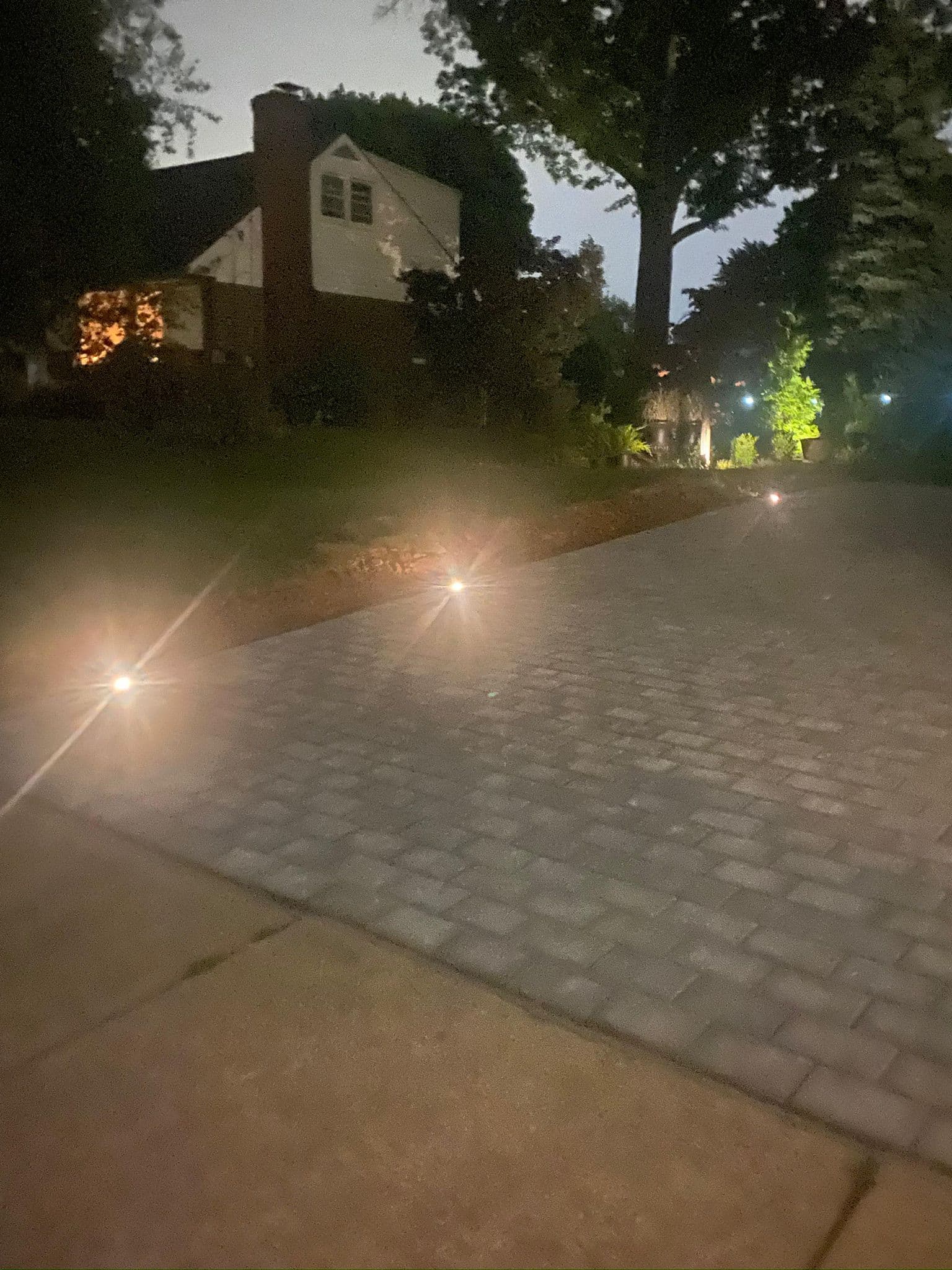 Stunning Driveway and Walkway Transformation with Integrated Lights