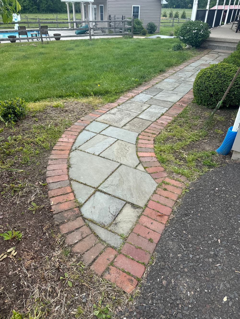 Gallery photos for Old Walkway Replaced With New Paver Pathways in Doylestown: Image #1