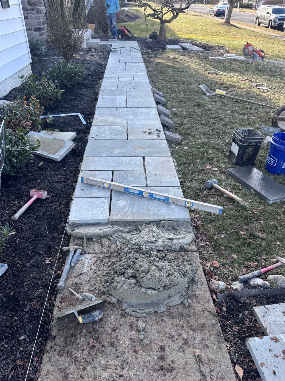Gallery photos for Complete Hardscape Overhaul Steps Walkways and More in Pipersville PA: Image #6